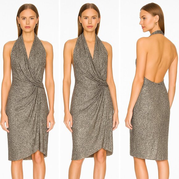Haute Hippie Embellished Beaded Halter Dress NWT Size Large – Retail $795 - Picture 1 of 11